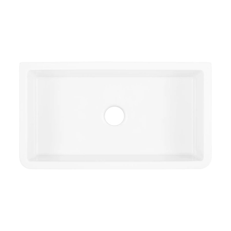 33" Grigham Fireclay Farmhouse Sink, White