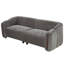 Canapé 3 places moderne incurvé de 222 cm de large, canapé profond rembourré avec larges accoudoirs et finitions en bois, canapé bas pour salon, gris-1861376076
