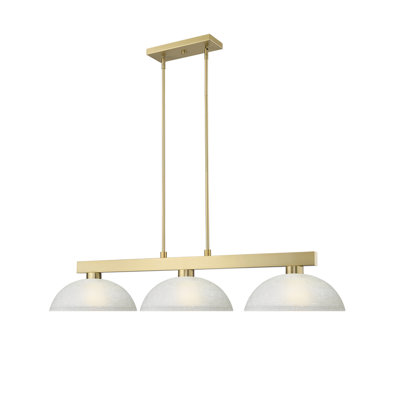 Lustre linéaire en acier à intensité variable à 3 lumières Caine