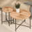 Pattern 2-Piece Coffee and End Table Set â€“ Waterproof MDF with PVC Cover, Distressed Cylindrical Design, Black Metal Legs â€“ Classic Rustic Charm-896738018