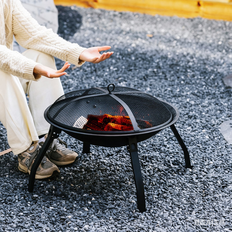 Round Iron Charcoal Smokeless Fire Pit