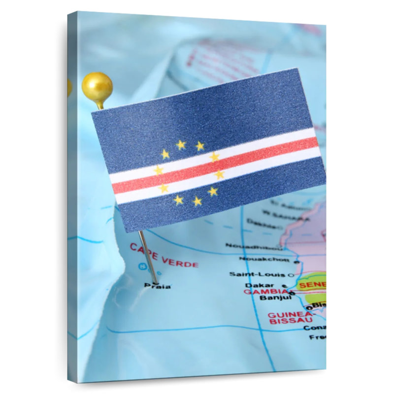 Borges Cape Verde Flag And Map, 51" H x 34" W