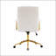 Chaise de bureau Textu Boucle en tissu et or, réglable en hauteur avec accoudoirs rembourrés pour un confort ultime-75408928