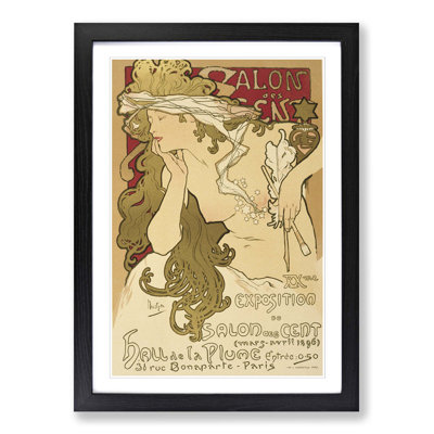 Salon des Cent by Alphonse Mucha - Framed Print