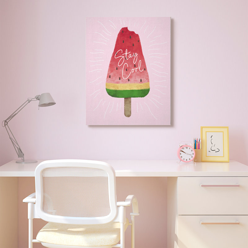 Davin Stay Cool Watermelon Ice Cream Art, Toile tendue, H 48 po x l 36 po