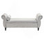 Banc repose-pieds rectangulaire en velours avec rangement et 1 coussin décoratif-1633589148