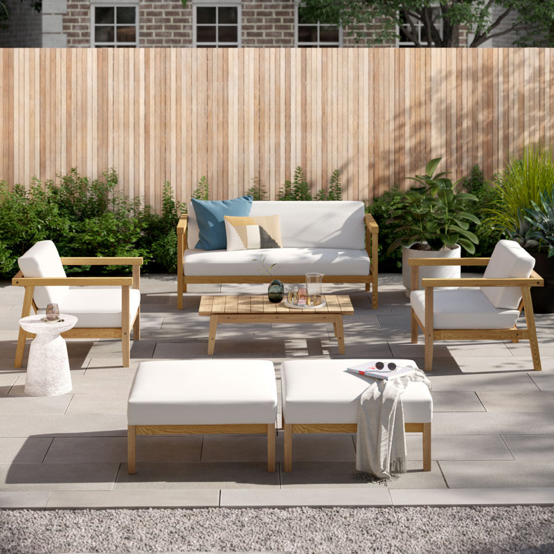 Modway Bayport 6 Piece Outdoor Patio Teak Set