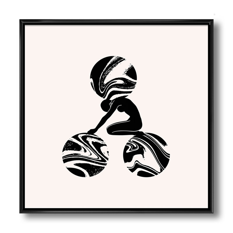 Empowered Cosmic Women Geometric Goddess Series noir et blanc VII - impression sur toile, H 46 po x l 46 po x P 1,5 po