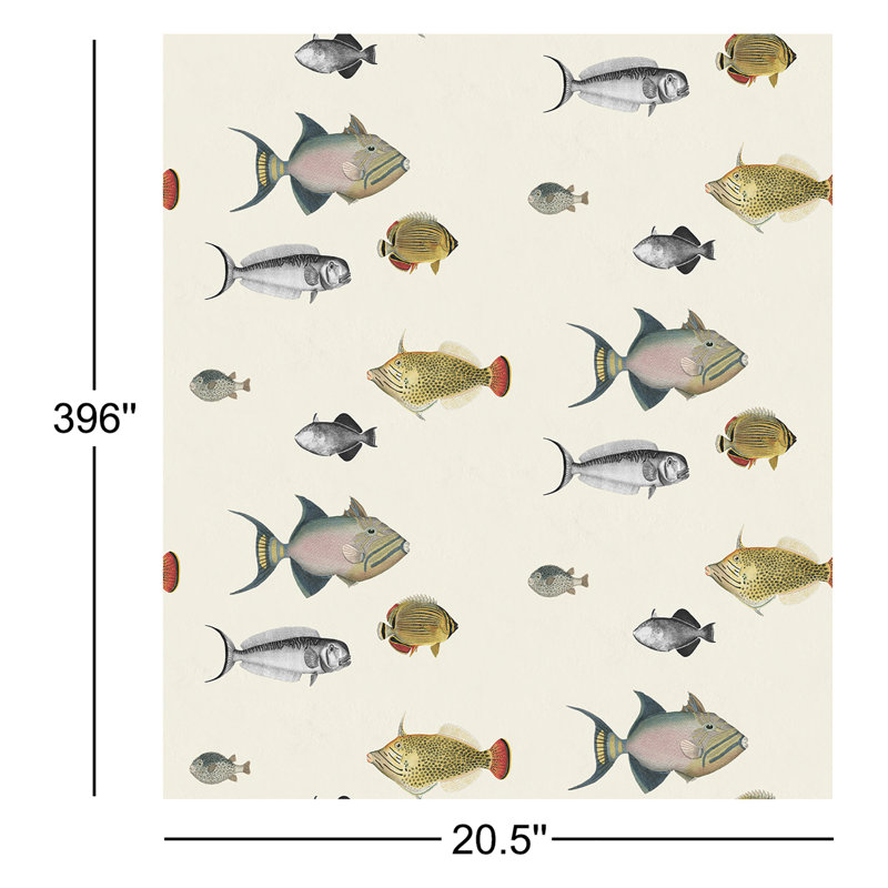 Kelsey Wallpaper Roll, Beige/Yellow/Gray