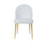 Chaise d'appoint Vera Lusso - Chaises d'appoint de salle à manger modernes - Chaises rembourrées contemporaines en similicuir avec structure en métal doré - Ensemble de 2 chaises de salle à manger, de chambre à coucher, de bureau ou de cuisine - Chaises de salle à manger blanches avec pieds dorés-70105036-70105038