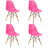Plastic Shell Side Chairs with Eiffel Wooden Down-Legs (Set of 4)-21302175
