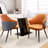 Orange Gray Two-Tone Wingback Dining Chairs-764918502