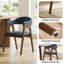Ensemble de 6 chaises de salle à manger rembourrées style Mid-Century avec dossier courbé et pieds en bois massif-1995020226-1995020225