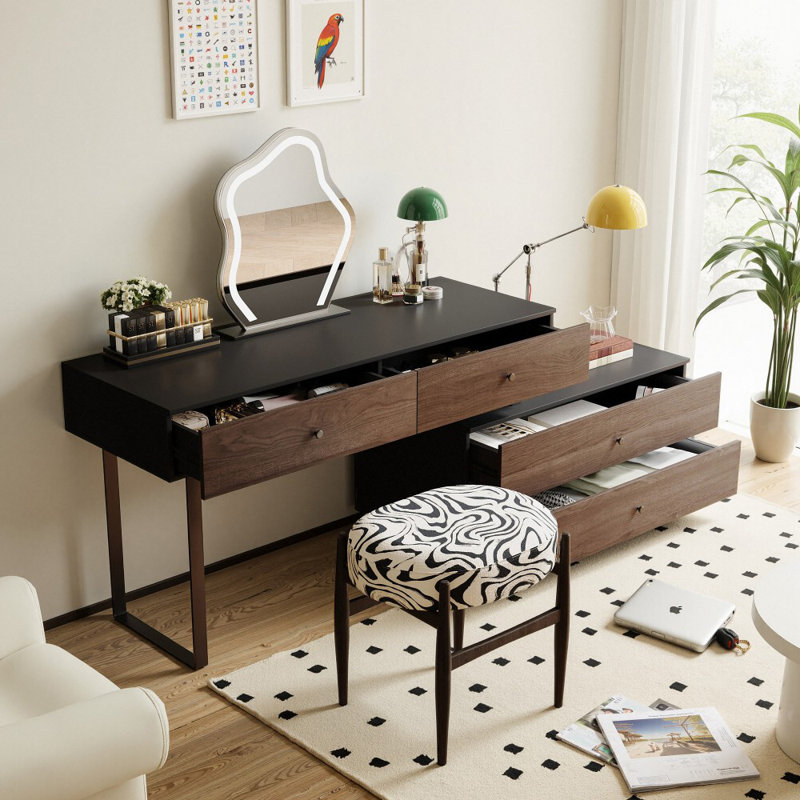 55-68.9-Inch Telescoping Vanity With 2 Large Storage Drawers And 2 Medium Storage Drawers