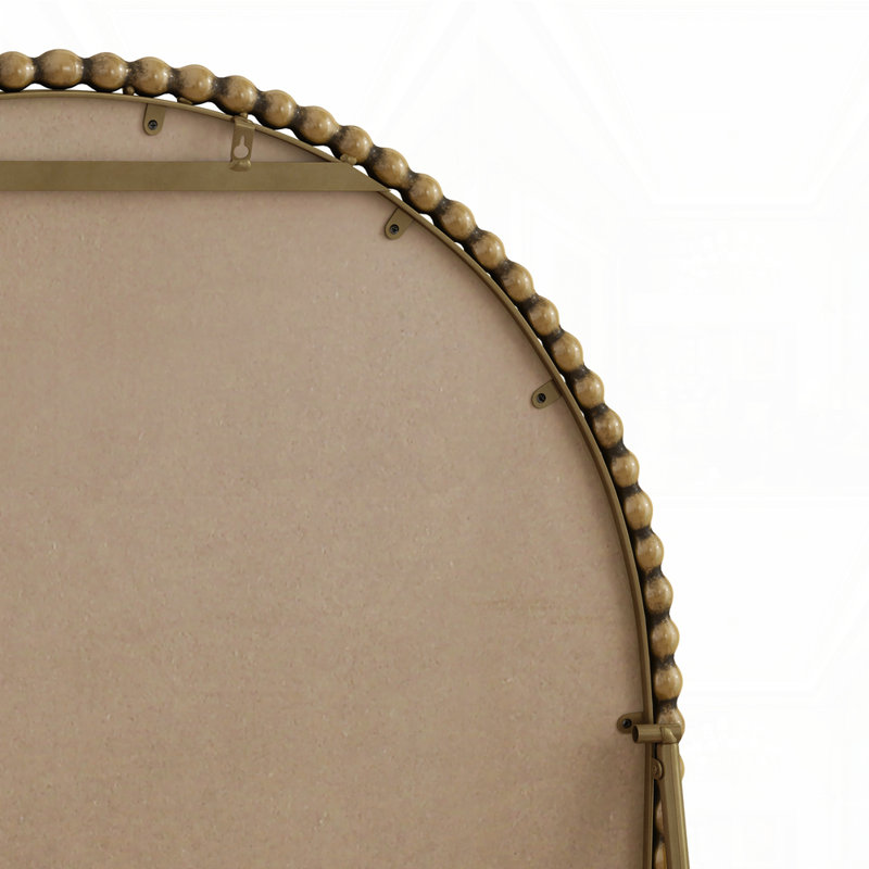 Retro Full Length Mirror With Supporting Feet, Gold