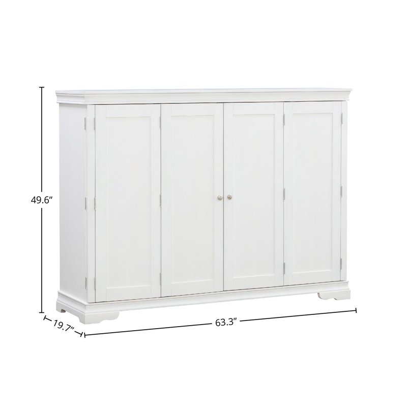 Caliann Solid Wood Murphy Bed, White, Full / Double