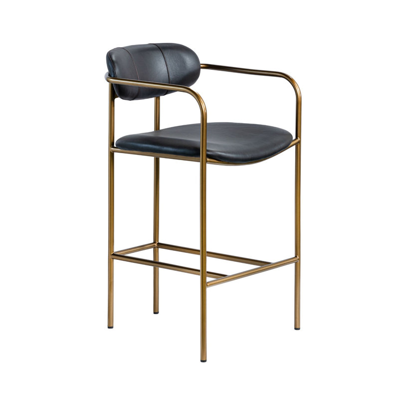 Tabouret en tissu Biélorussie, Doré, Noir