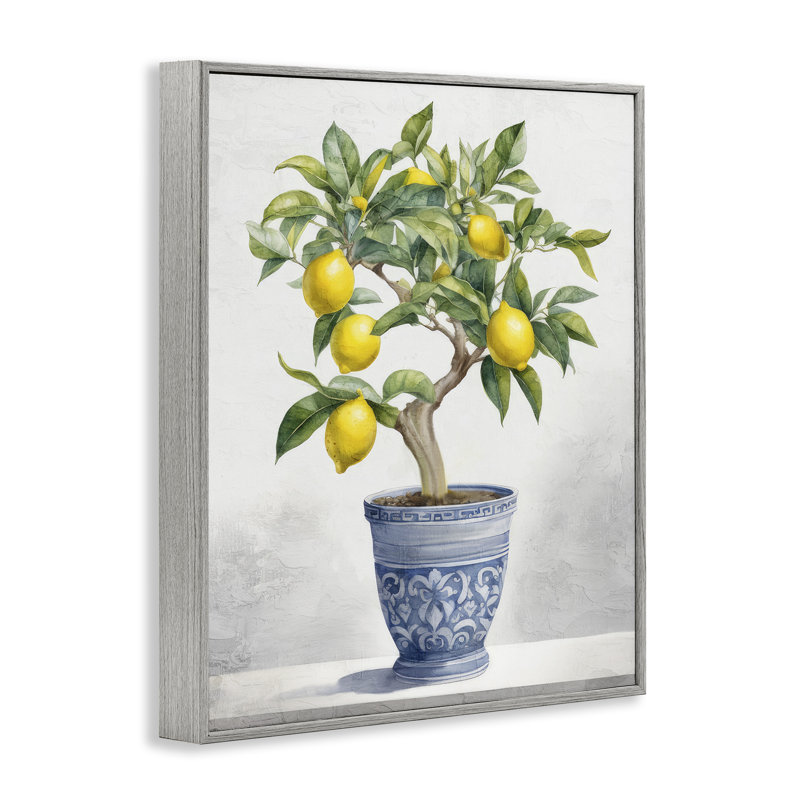 Giclée encadrée de citronnier traditionnel, design par Kim Allen, H 30 po x l 24 po, Estampe numérique Farmhouse
