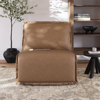 Fauteuil inclinable électrique Callum, chameau, similicuir