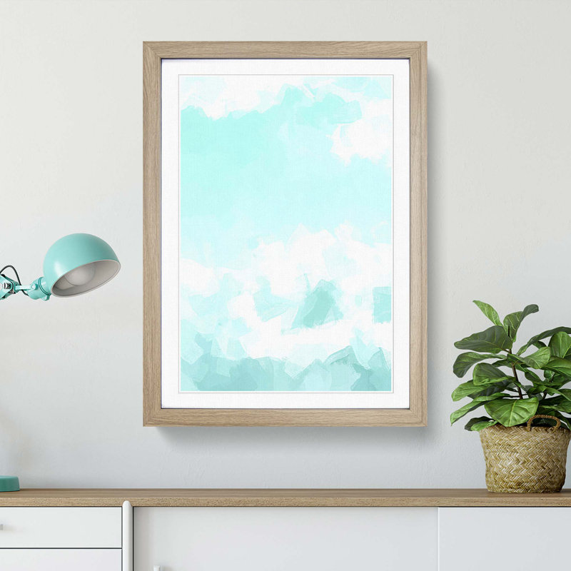 Clouded in Abstract - Picture Frame Graphic Art Print, 48cm H x 36cm W x 2cm D, Oak Framed