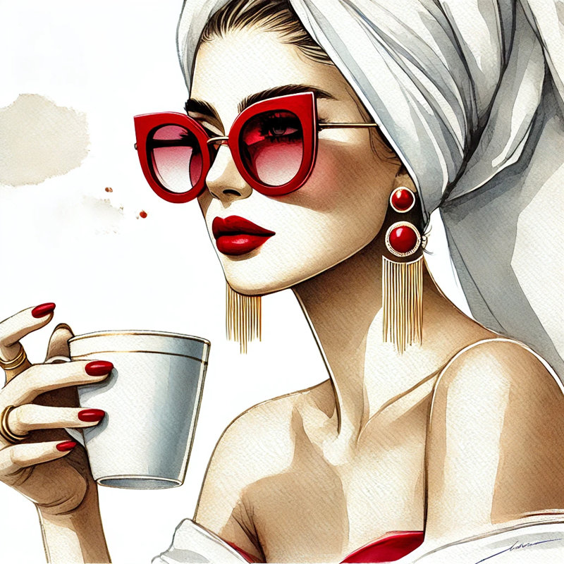 «Chic Morning Glamour», art mural sur toile tendue, H 40 po x l 40 po x P 1,5 po