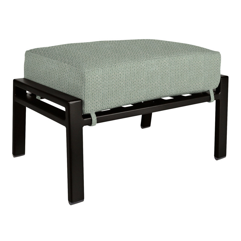 Aris Outdoor Ottoman, Carbon Black, Stitches Slate