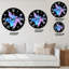 Mauve et bleu nuages d'encre sur fond noir - horloge murale moderne-1473094141