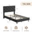 Structure de lit simple TG avec tête de lit tapissier réglable moderne - Lattes de bois robustes - Sans bruit, aucun sommier nécessaire - Assemblage facile - Pour dortoir ou chambre d'étudiant, gris-1271045960-1271045962