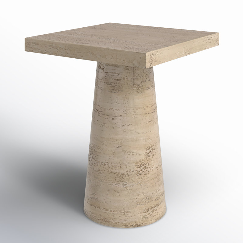 Zya Magnesium Oxide Top End Table, Cream