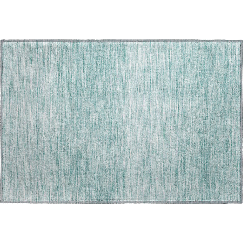 Premium Machine Washable Prisco Aqua Rug, Rectangle 1'8" x 2'6"