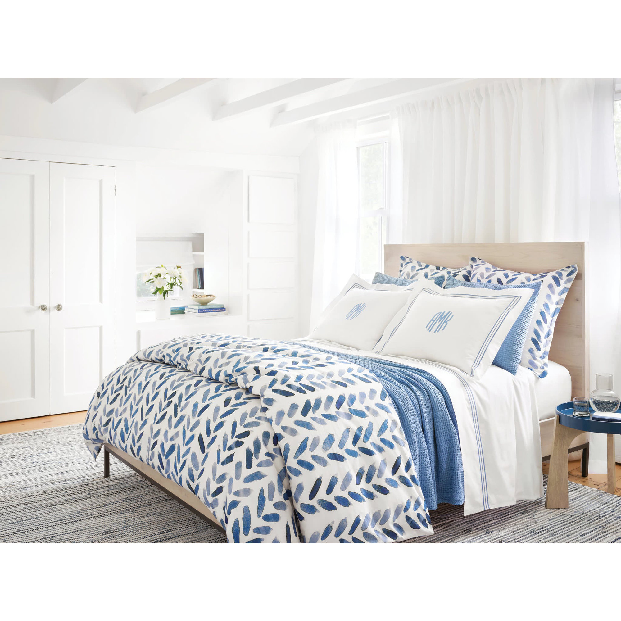 Bubble Matelasse Sham, King, French Blue