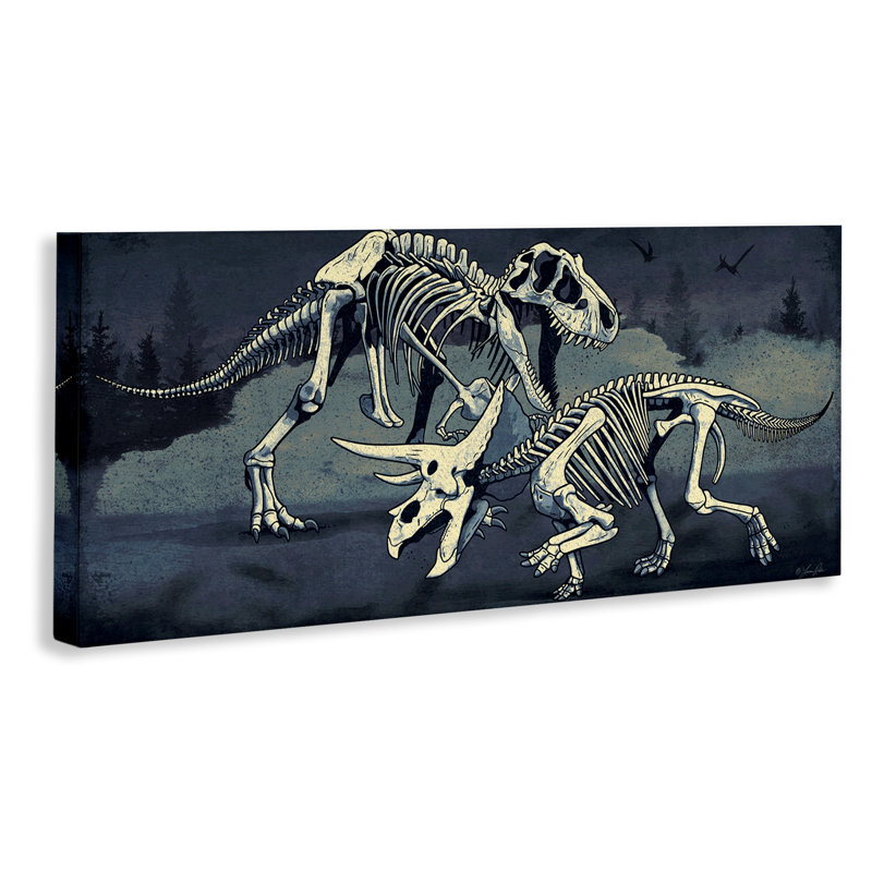  «Dinosaur Skeletons Duo» par Lauren Rader, H 13 po x l 30 po