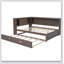 Lit de jour en bois avec tablettes de rangement, USB, DEL et lit gigogne