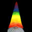 Statue de gnome de jardin arc-en-ciel solaire Exhart, 6 par 12,5 pouces