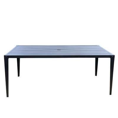 Dehn Rectangular Metal Outdoor Dining Table With Umbrella Hole , 72.04'' in. W 41.96'' in. D
