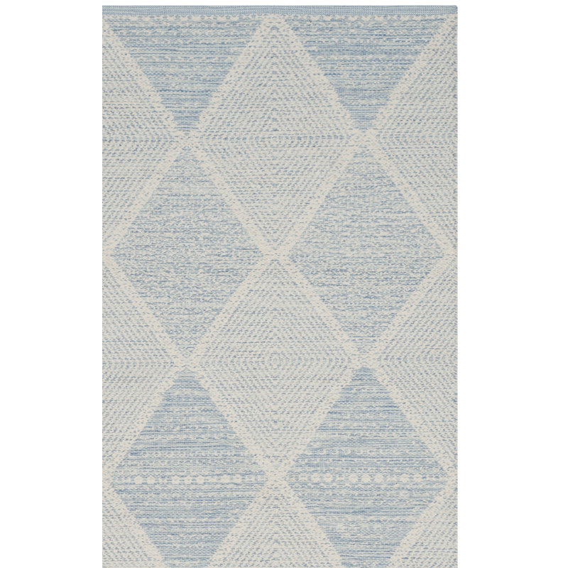 Bester Hand Woven Cotton Geometric Rug, Rectangle 8' x 10'