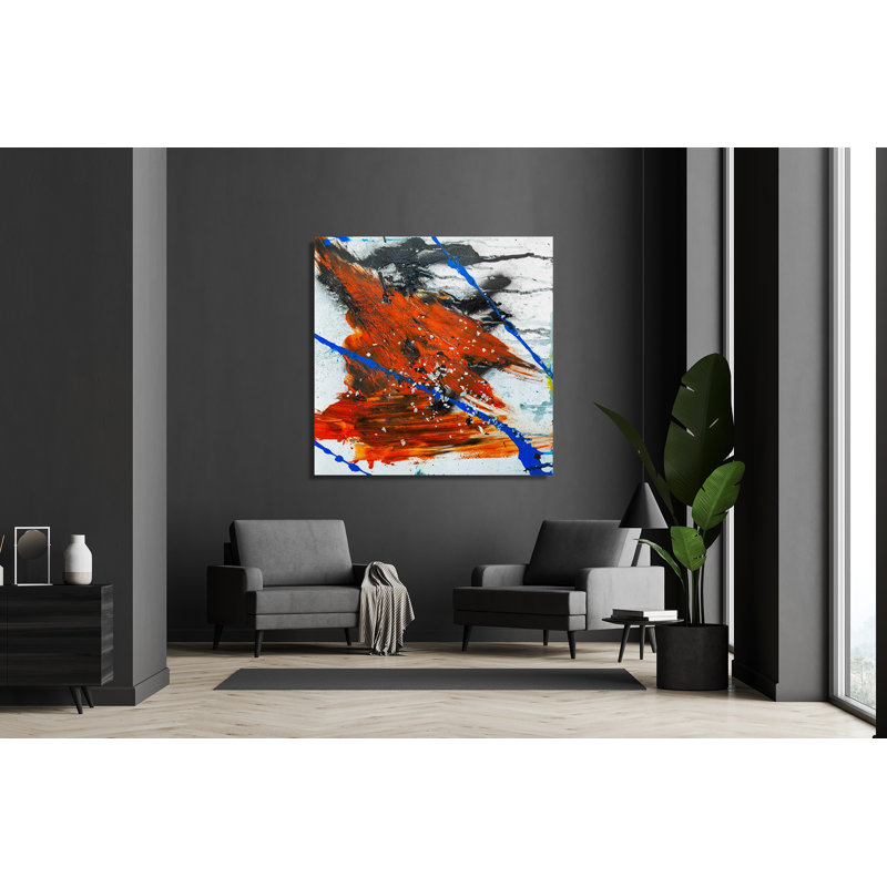 Abstract Print by John Beard, Brown Framed Canvas, 30" H x 30" W x 1.75" D