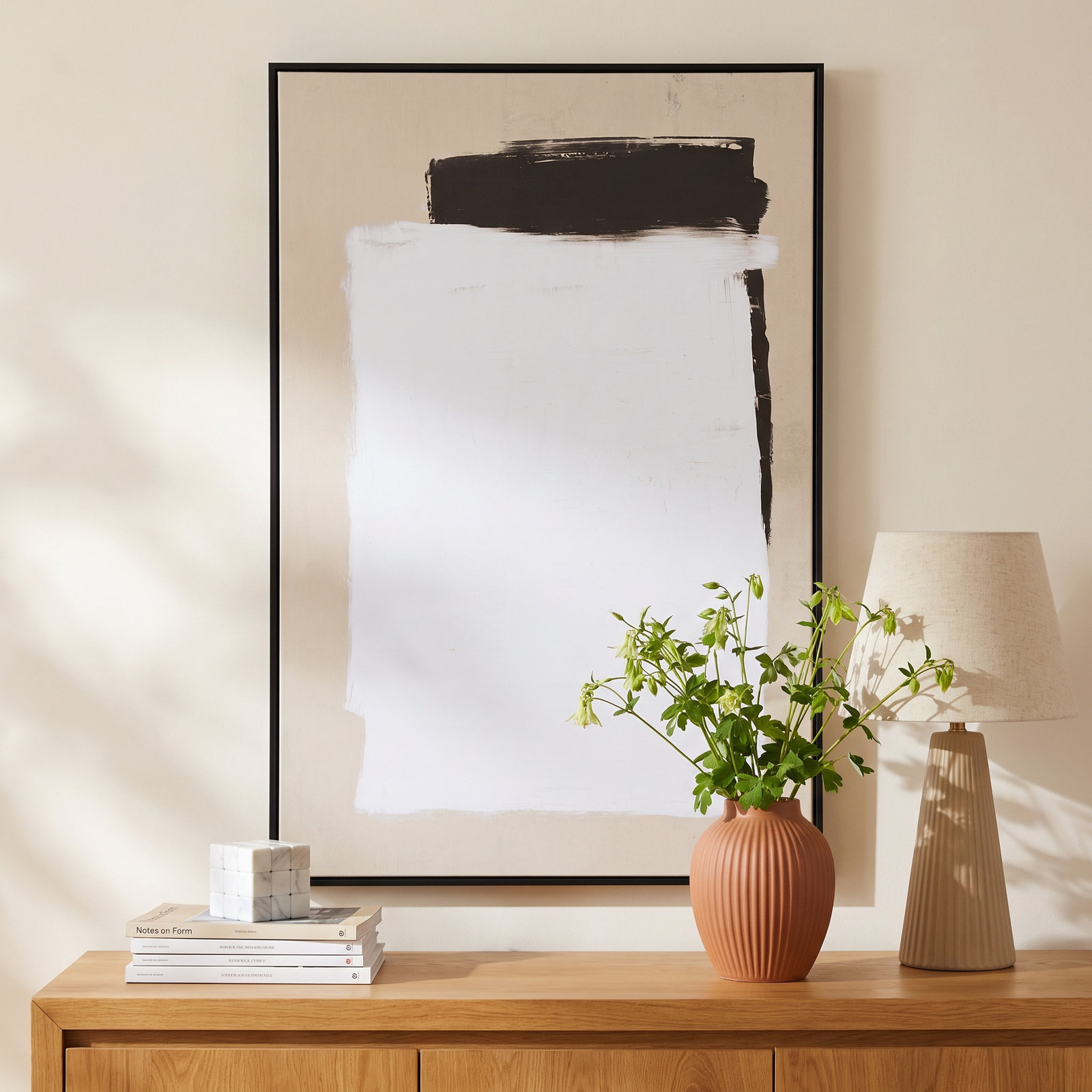 Two Mirrors, 61.5" H x 41.5" W, Framed Canvas, Black