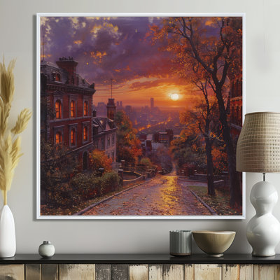 Purple Yellow Sunset On Mount Royal Montreal - City Montreal Wall Art