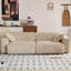 Canapé de style crème en velours côtelé beige-1400612048