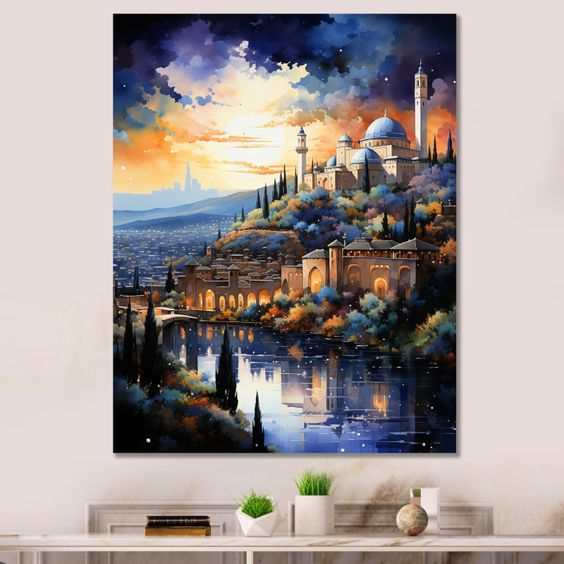 «Dreams de l'Islam Alhambra» sur toile, Toile tendue, H 40 po x l 30 po x P 1,5 po