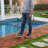 Acacia Wood Interlocking Deck Tiles Checker Pattern