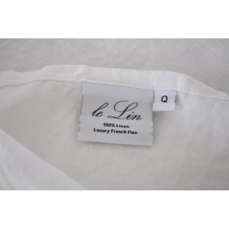 100% Linen Sheet Set, Queen Sheet Set with 2 Pillowcases, Snow Whtie