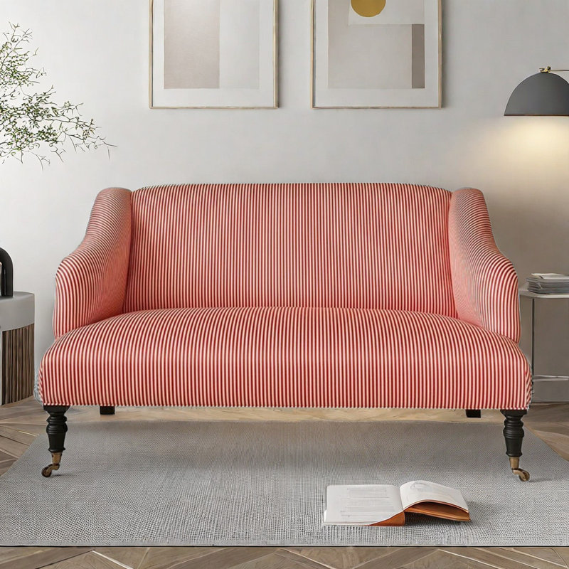 Simple Striped Sofa Upholstered 78.7'' Sofa