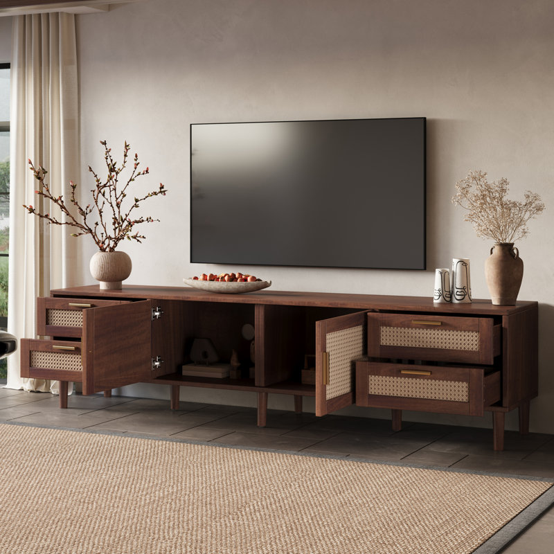 78" Modern TV Stand For Tvs Up To 85",  Media Console Entertainment Center With Storage Cabinets And Drawers For Living Room