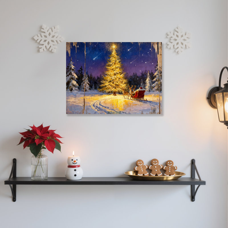 «Tree Night», peinture sur toile, H 12 po x l 18 po
