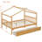 House Bed with Drawers & Wooden Frame-125376349