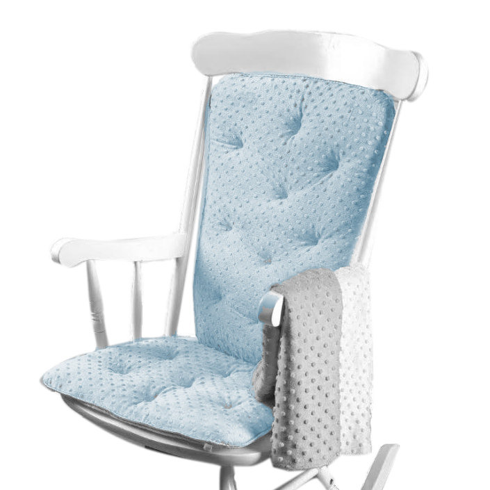 Ensemble de coussin de siège et de dossier (chaise non incluse), bleu