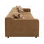 Ensemble de canapé modulaire contemporain, finition suède chocolat avec 2 coussins décoratifs assortis