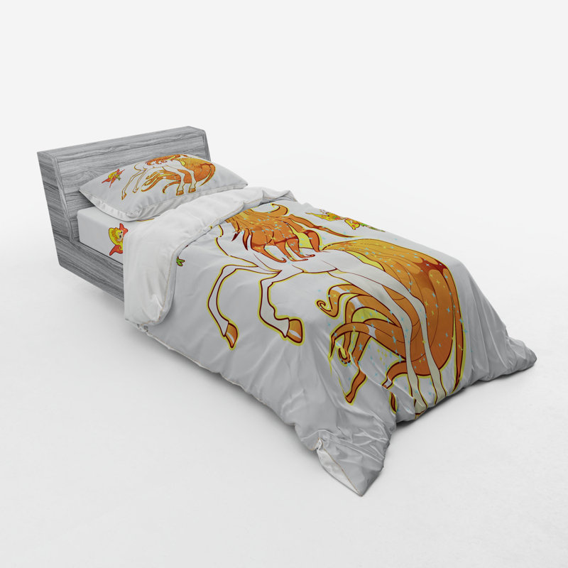 Ensemble de housse de couette licorne, Housse de couette lit simple TG + 2 articles suppl